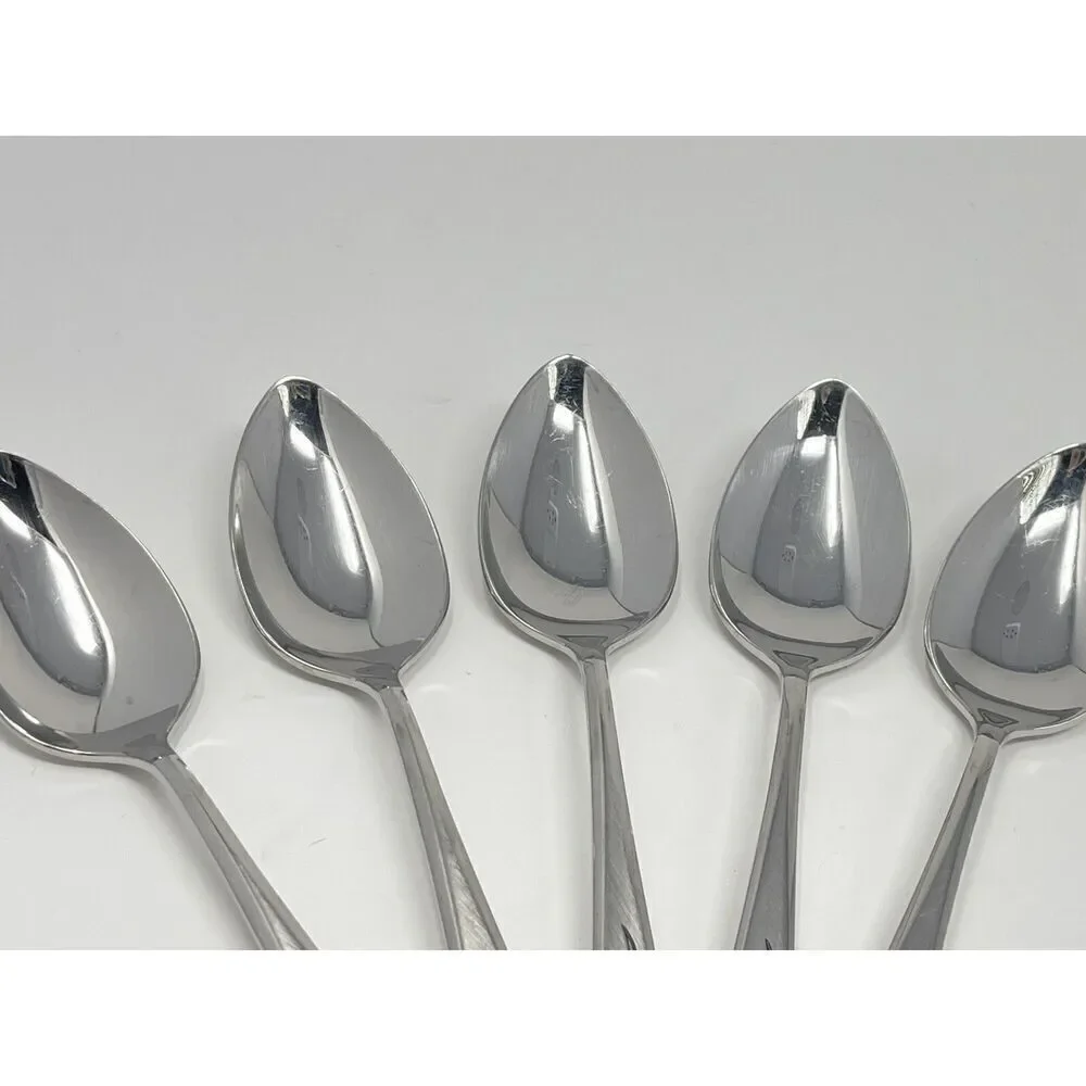 Vintage Oneida Community ROSE SHADOW Stainless Dinner Tea Spoons 6.25